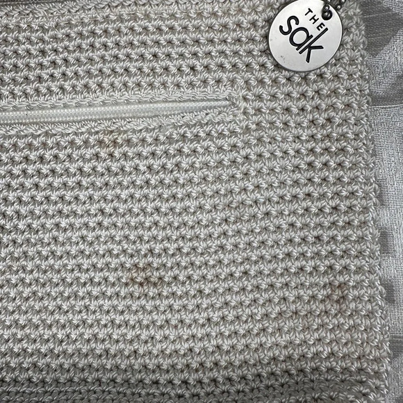 The Sak Vintage Y2k‎ Crochet Knit Bohemian Cream ivory Shoulder Bag - Picture 3 of 7